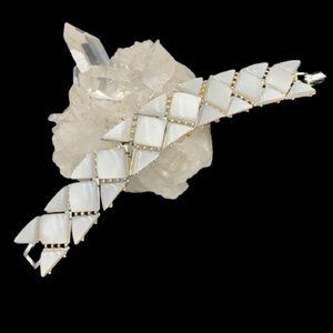 Vintage White Moon Glow Lucite Bracelet